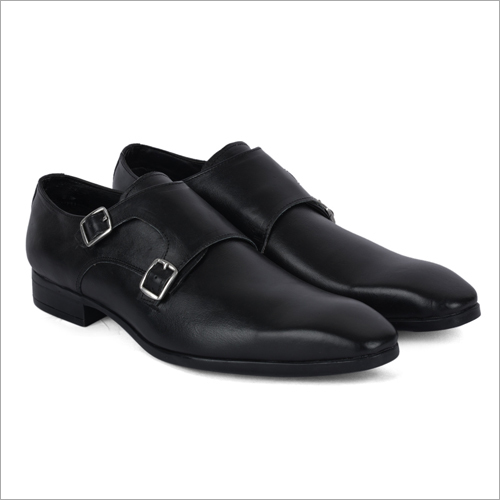 Oregon Formal Shoes - Leather, Various Sizes, Black | Monk Strap, Double Metal Buckle, Comfort Fit, Durable Synthetic Sole