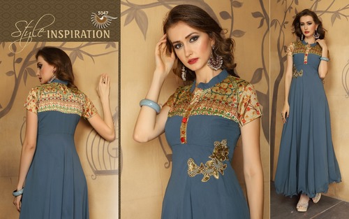 Gray Ladies Georgette Gown