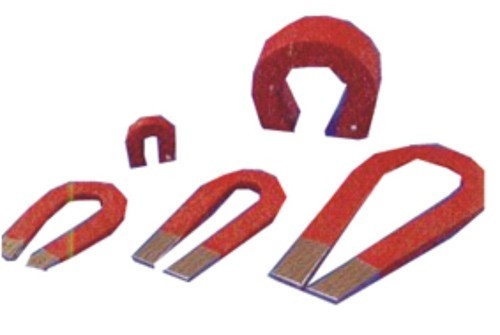 HORSESHOE MAGNETS, STEEL - Width 12mm, Thickness 5mm, Length Options: 7.5/10/15cm, Red Painted, Includes Keeper | Manual Operation, Laboratory Usage, Weight Range 20-300g