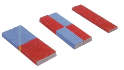 BAR MAGNETS, CHROME STEEL - Thickness 5mm, Sizes A, B, C | Painted Red with Plated Ends, North-South Poles Inscribed, Manual Operation