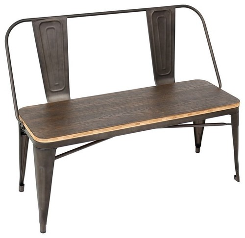 Metallic Frame With Wooden Seat Industrial Bench Metallic Frame With Wooden Seat Industrial Bench