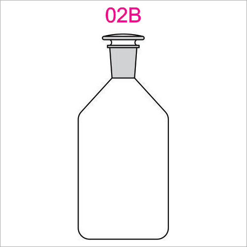 Bottles Reagent Narrow mouth With Flat Head Stopper Clear Glass