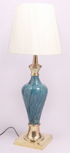 TWO TONE BLUE GLOSSY TABLE LAMP