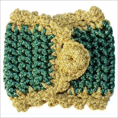 Green Crochet Napkin Ring Design: Traditional