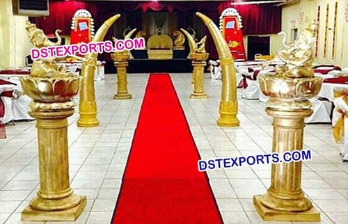Indian Wedding Walkway Pillars Decoration