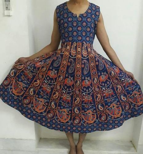 Indian Cotton Jaipuri Printed Dress