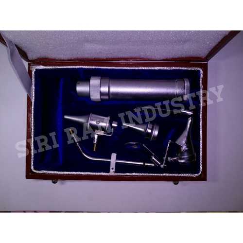 Deluxe E.N.T. Diagnostic Set - Brass Construction, Portable and Rechargeable | Non-Foldable Surgical Instrument