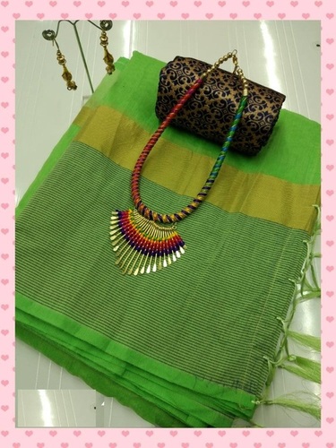 Green Designer Chanderi Saree