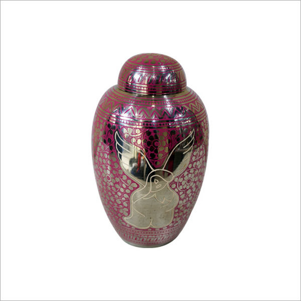 Anglel Engraved Dome Shape Cremation Urn