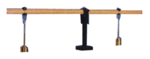 Moments Of Force Apparatus - Mild Steel Lever Device With 1 Meter Wooden Rule, Black & Brown Color | Adjustable Balance Nuts, Knife-Edge Clamps & Brass Weight Hangers Included