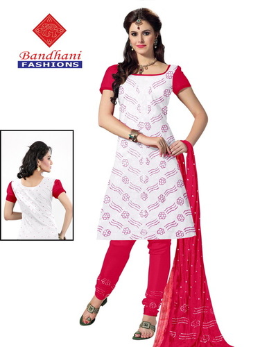 Unstitched Ladies Suit Dress Material - Cotton Fabric White Color | Casual Printed Design for All Seasons