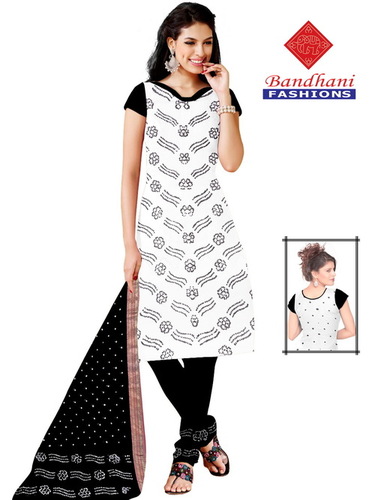 Bandhani Cotton Satin Dress Material Wholesale Bandhani Cotton Satin Dress Material Wholesale