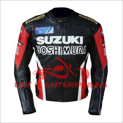 Printed Motorbike Leather Jacket