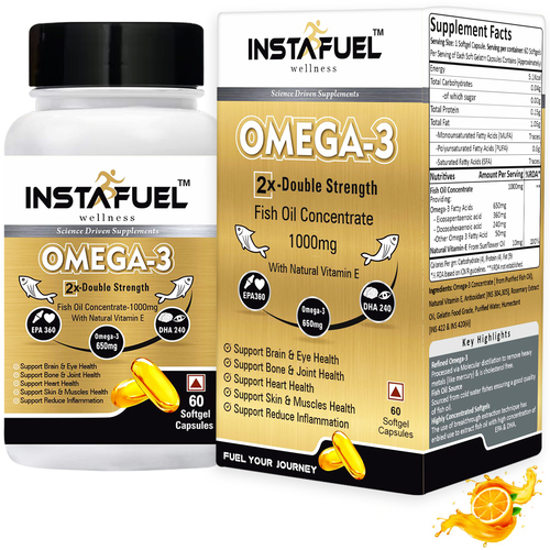 Omega 3 Fish Oil 2X Double 60 Softgel Capsules