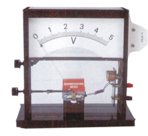 DEMONSTRATION METER, LECTURE PATTERN - Plastic Material, 30 x 15 x 30 cm Size, Calibrated to 5mA & 100mV | Magnetic Damping, Color-Coded Terminals, Interchangeable Scales