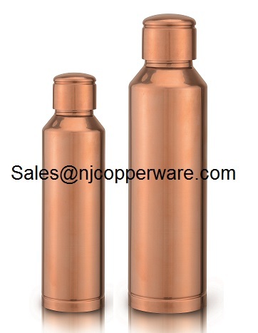 Pure Copper Water Bottle - 600/900ml, Silicone Seal | Leakproof, Jointless, Anti-aging, Ayurvedic