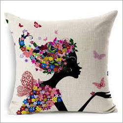 Latest Printed Pillow Cover - Cotton Linen, 18x18 Inches, Multicolor | Invisible Zipper, Soft Fabric, Vibrant Floral Print