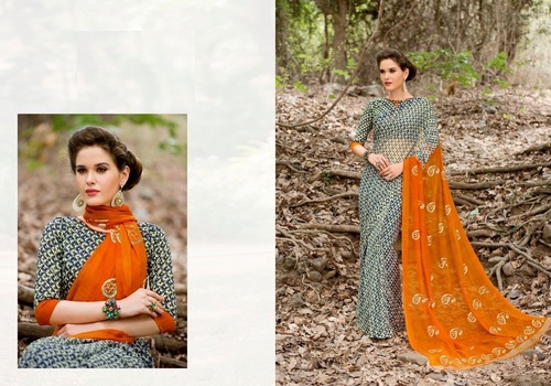 Orrange Printed Silk Sarees