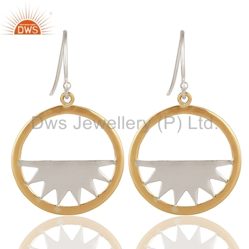 925 Silver And Solid Yellow Gold Earrings Manufacturer Gender: Women'S