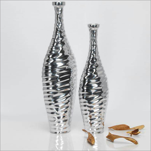 Hammered Silver Steel Flower Vase