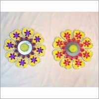 Floating Rangoli - Plastic, 100mm Diameter, Yellow | Candle Holder, Decorative Floral Design, Easy Setup, Elegant Floating Effect, Re-usable, 50g