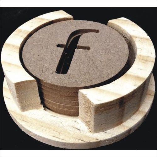 Round Wooden Coaster ( F Design)