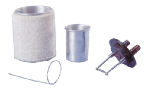 JOULE'S CALORIMETER - Aluminum and Plastic, Dual Container Design with Air Insulation, High Resistance Coil with Socket Terminals, Stirrer and Thermometer Ports, Enhanced Heat Retention