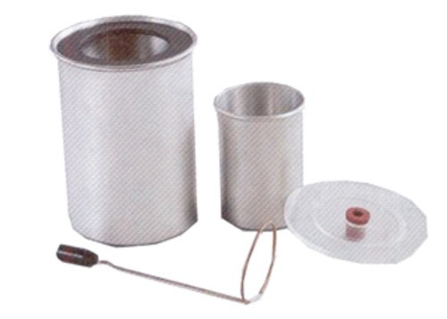 STUDENT'S CALORIMETER - Stainless Steel, Double Wall Air Insulated Design | Includes Copper Stirrer, Transparent Cover with Access Holes