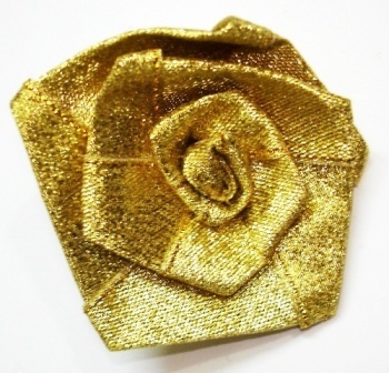 Ribbon Flower - 3cms Golden Modern Design | Ribbon Material Finished Product 100 Pieces