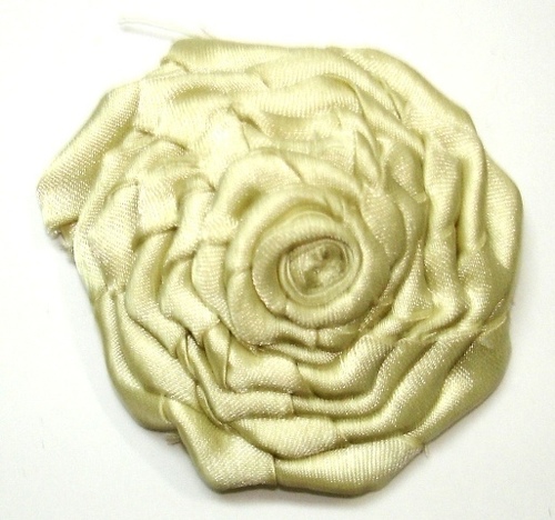 Ribbon Flower - 6cm Golden Rose Shape | Elegant Home Furnishing Accent, Luxurious Ribbon Material