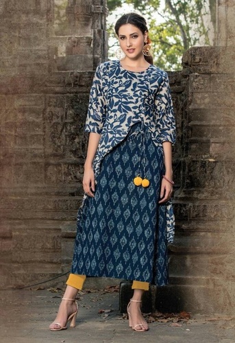 Fancy Designer Kurtis - Rayon Material, Sizes: Xs To Xxxl | Trendy Printed Style, Perfect For Daily Wear And Formal Occasions, Available In Blue