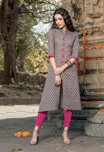 Pink Fancy Printed Kurtis