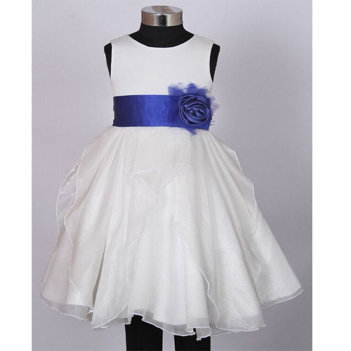 Dresses - Net, Multiple Sizes, White | Elegant Design, Soft Fabric, Perfect Fit, Beautiful Embellishments, Sleeveless A-line, Knee-length, Back Zip Closure