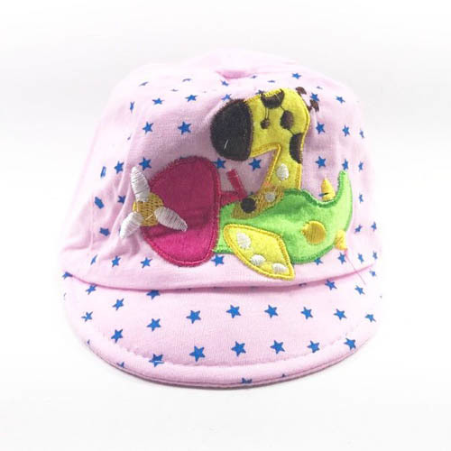 Baby Cap - Cotton, 5x5x3 Inch, Pink | Adjustable Closure, Embroidered Stars, Soft Fabric, Sun Protection, Breathable, Comfortable Fit, Durable, Washable