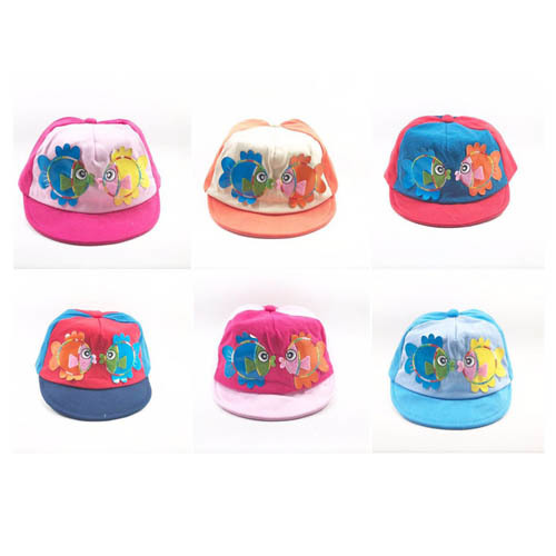 Baby Caps - Cotton, 5-6 Inches, Multicolor | Soft Fabric, Adjustable Closure, Dinosaur Design, Breathable, Sun Protection