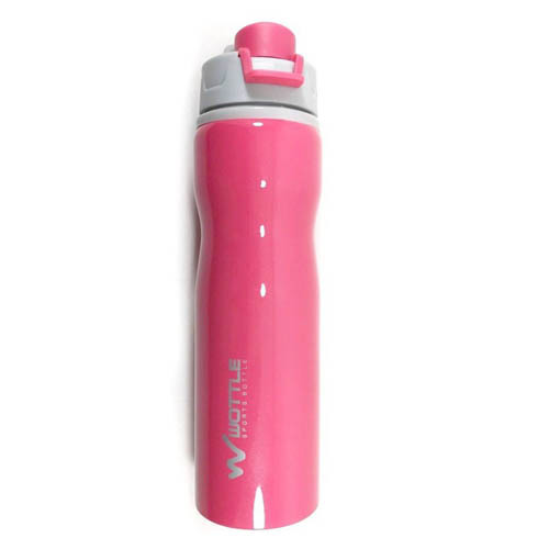 Water Bottle - Stainless Steel 24oz 7cm Diameter Pink, Leakproof, Durable, Insulated, Portable, Stylish Flip Top