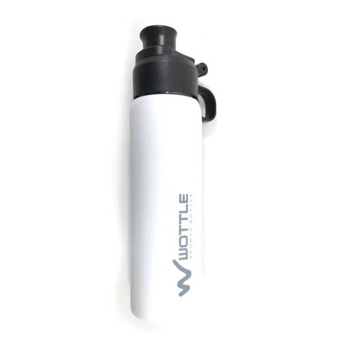 Water Bottle - Plastic, 500ml, 7cm Diameter, 20cm Height, White | Leakproof, Durable, Portable, Flip Top Lid, Stylish Design
