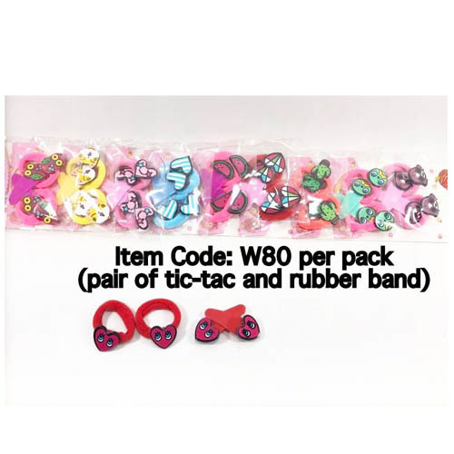 Pairs Of Tic Tac Pins & Rubber Band - Rubber, Plastic, Red | Cute Design, Secure Hold, Versatile Use, Durable Material