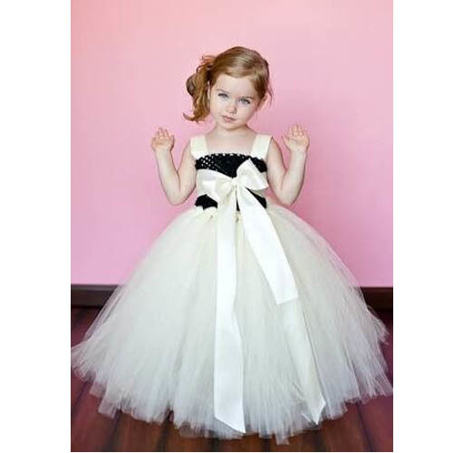 Tutu - Tulle Satin, Multiple Sizes, Ivory | Elegant Design, Soft Material, Comfortable Fit, Ribbon Sequins