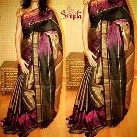 Udappa Silk Sarees - Silk, 5.5 Meters, Black | Luxurious Feel, Traditional Motifs, Handloom Weaving