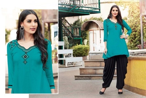 Rayon Blue Kurtis