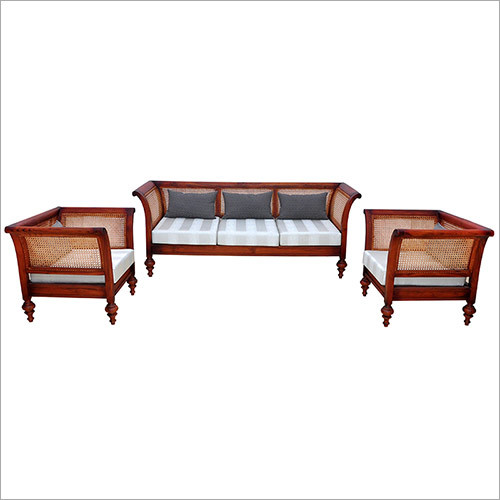 Cane Carved Oriental Sofa