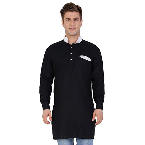 Veera Paridhaan Men's Solid Black Kurta Veera Paridhaan Men's Solid Black Kurta