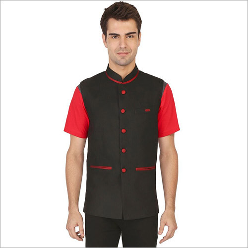 Veera Paridhaan Men'S Solid Black Nehru Jacket Size: Small