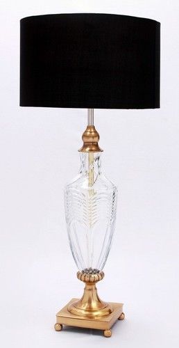 CRYSTAL BLACK LAMP SHADE TABLE LAMP