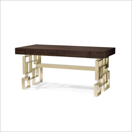 Metal Base Wooden Table