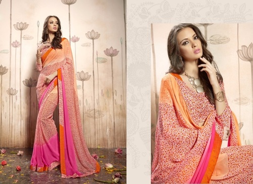Red Dotted Print Saree