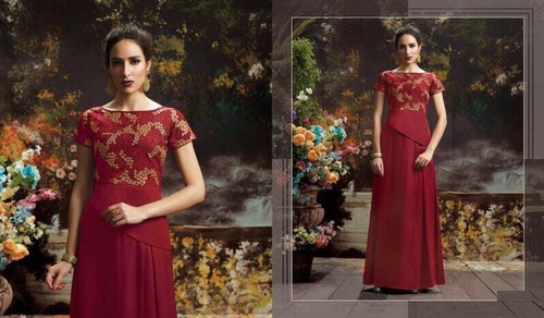 Designer Wedding Dress - Cotton Silk Fabric, Embroidered Red Bollywood Dress | All-Season Elegance for Rainy, Spring, Summer, and Winter Weddings