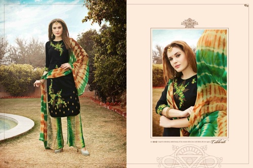 Designer Wedding Dress - Cotton Fabric Embroidered Details | Bollywood Style Green Color Perfect for Rainy Spring and Winter Seasons