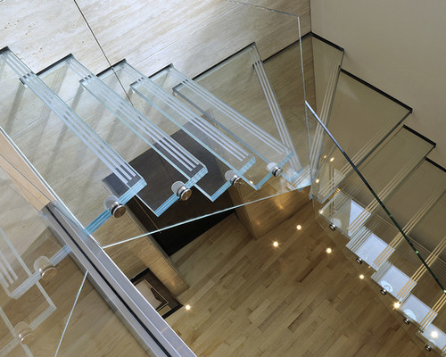 Glass stair case